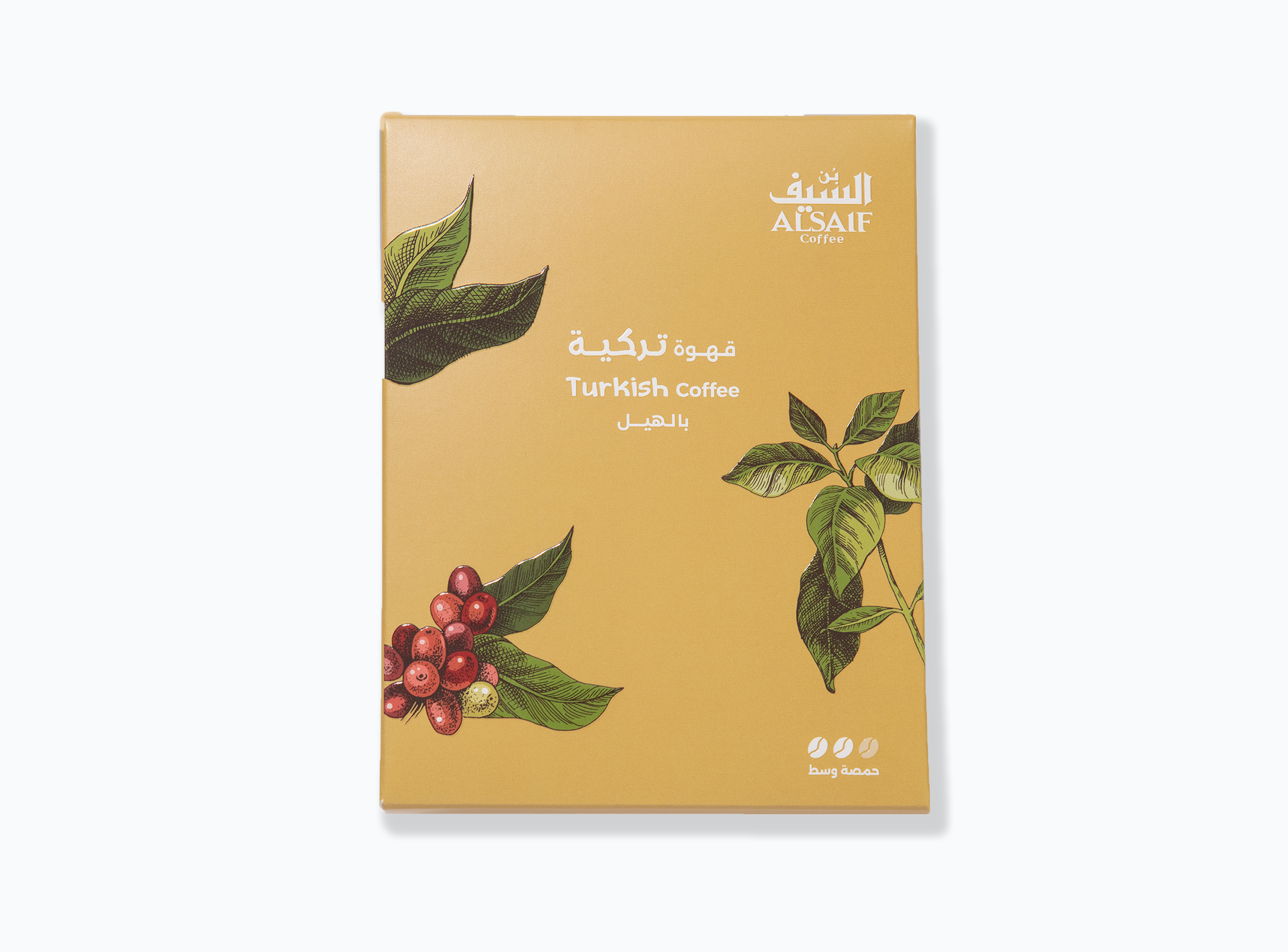 Al Saif Turkish Coffee – Medium Roast with Cardamom, 200g-قهوة السيف تركية حمصة وسط 200 جم بالهيل